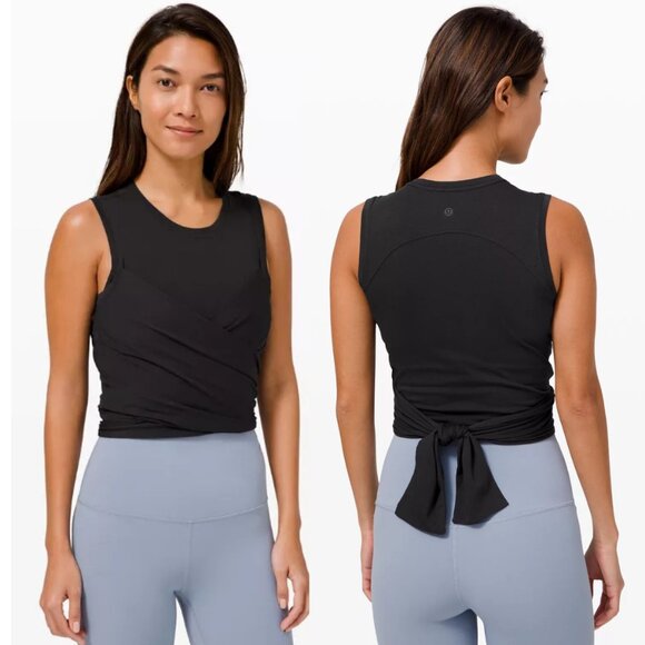 Lululemon Gather and Grow Tank Pima Cotton In Black Women's Size 6 - Picture 1 of 6